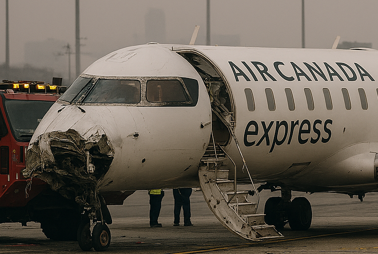 Air Canada Jet Collides with Emergency Vehicle at LaGuardia, Killing Two Pilots and Injuring Dozens
